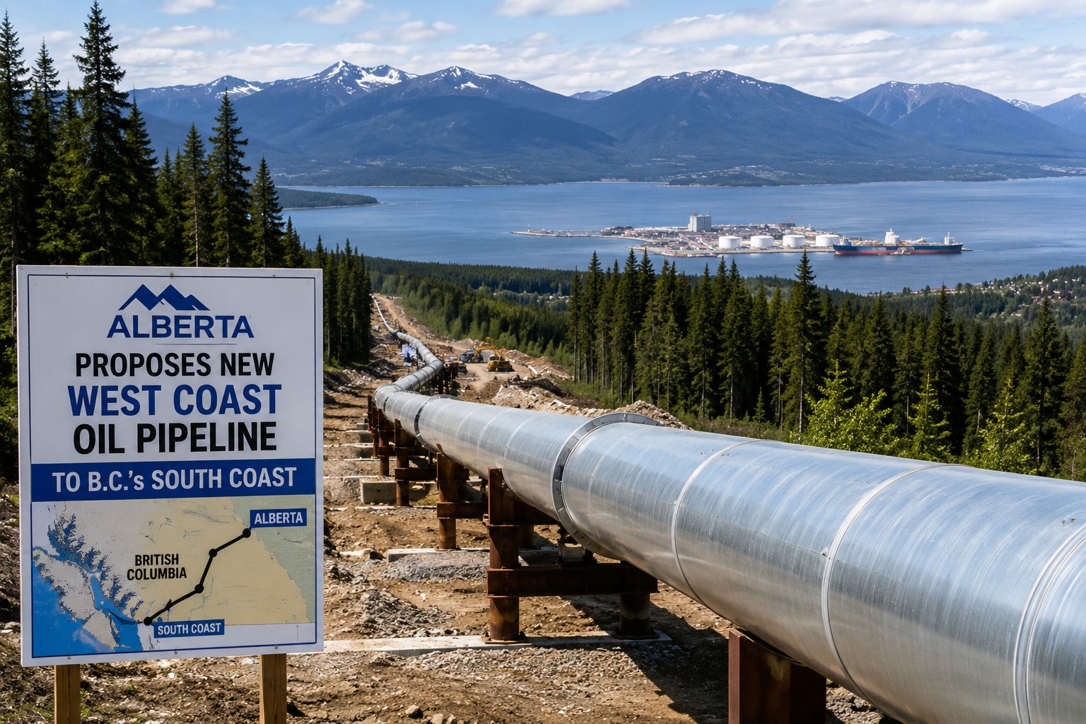 Alberta Proposes New West Coast Oil Pipeline to B.C.'s South Coast