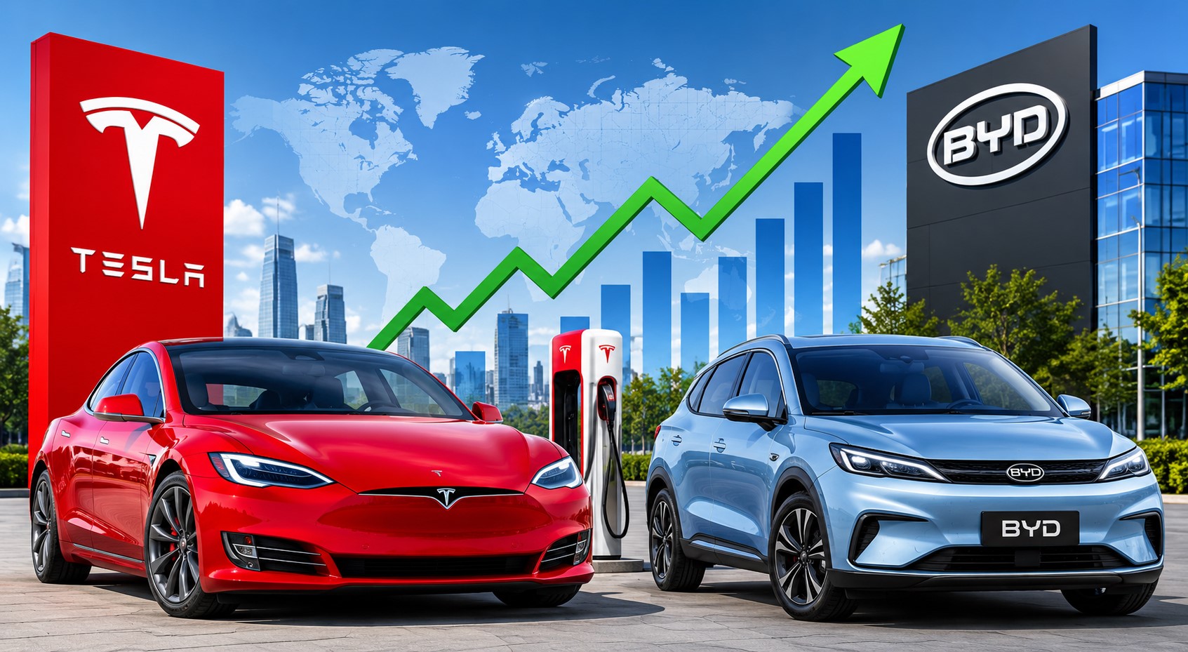 Tesla Beats Sales Forecasts as BYD Retains Global EV Lead
