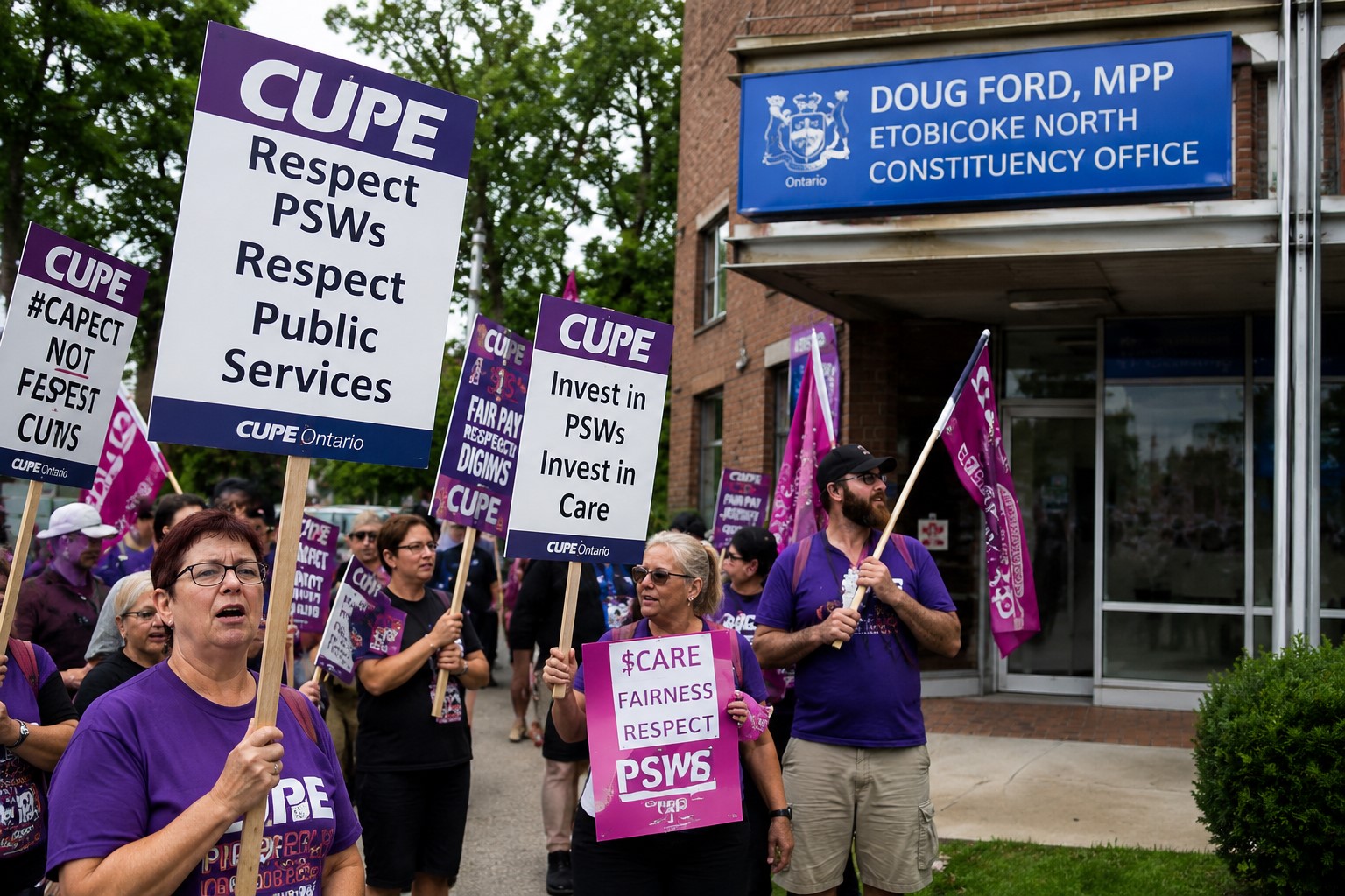 Doug Ford Faces Ongoing Protests at Etobicoke Office