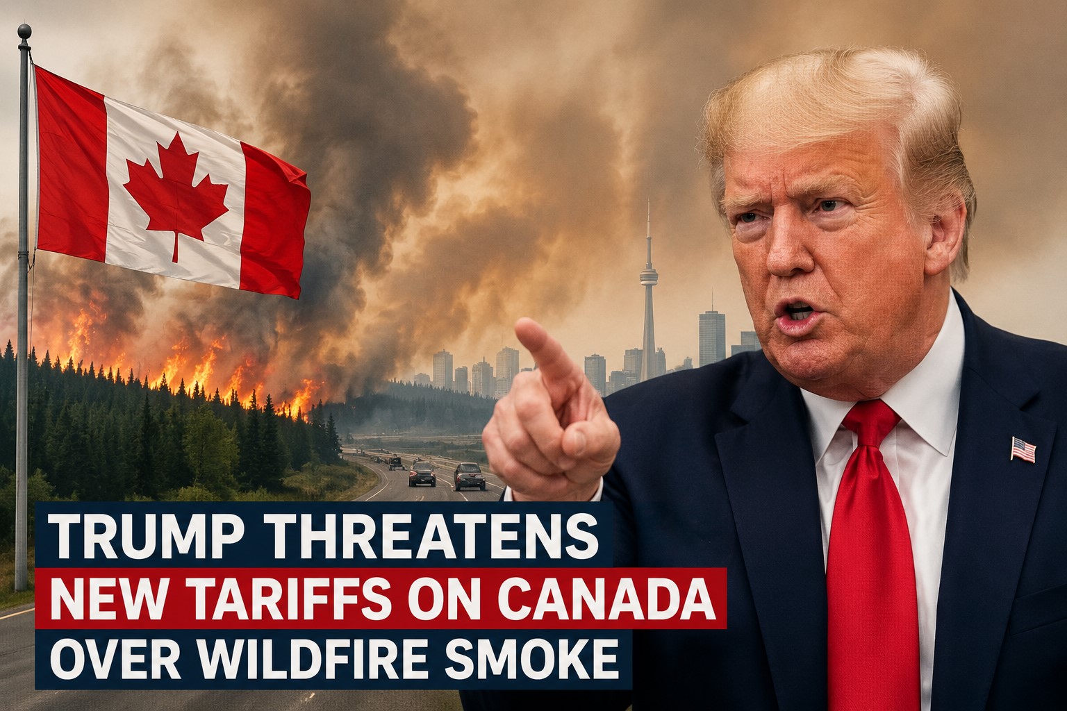 Trump Threatens New Tariffs on Canada Over Wildfire Smoke