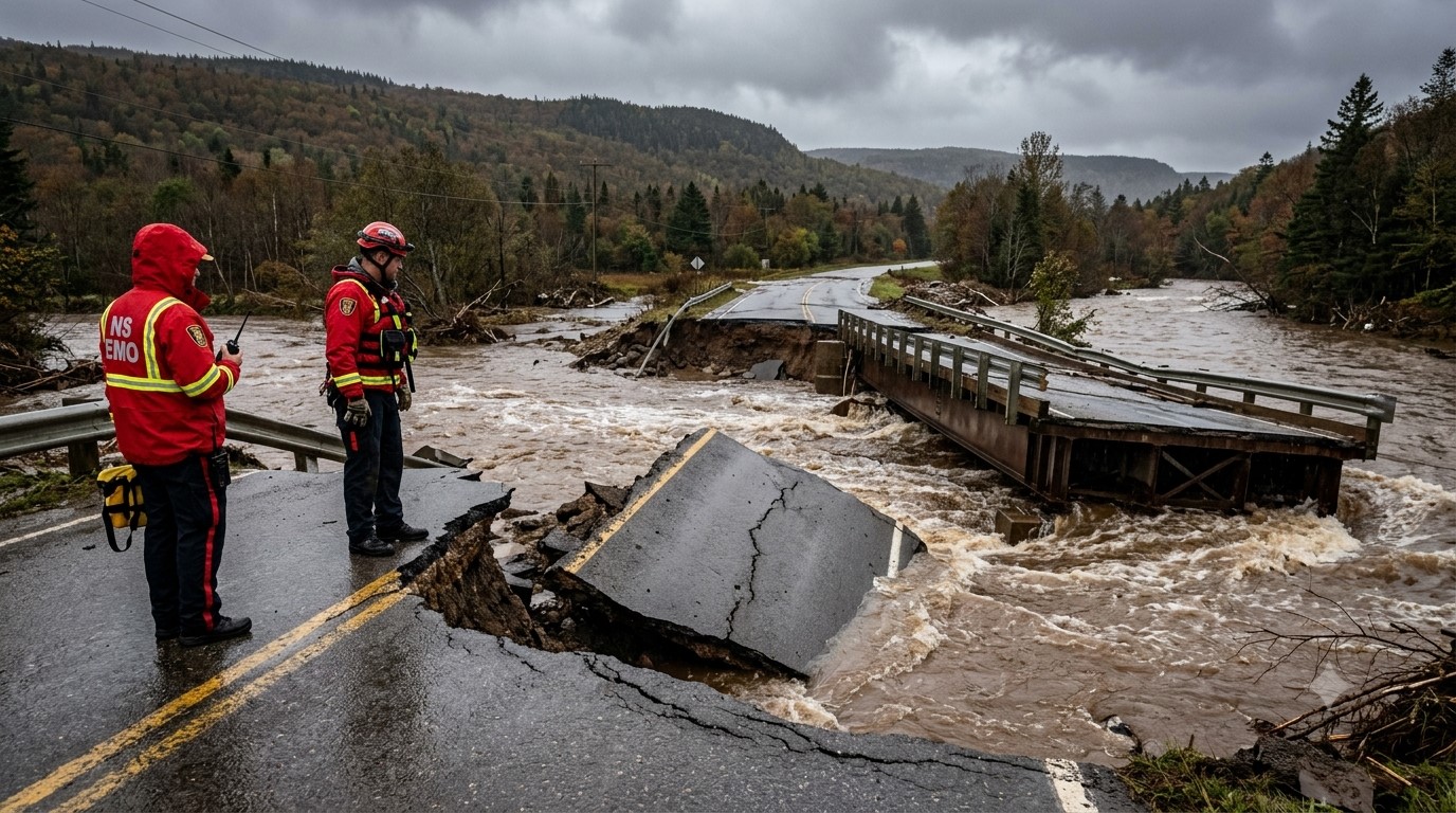Cape Breton Flooding Emergency Continues as Severe Rain Damages Roads and Bridges