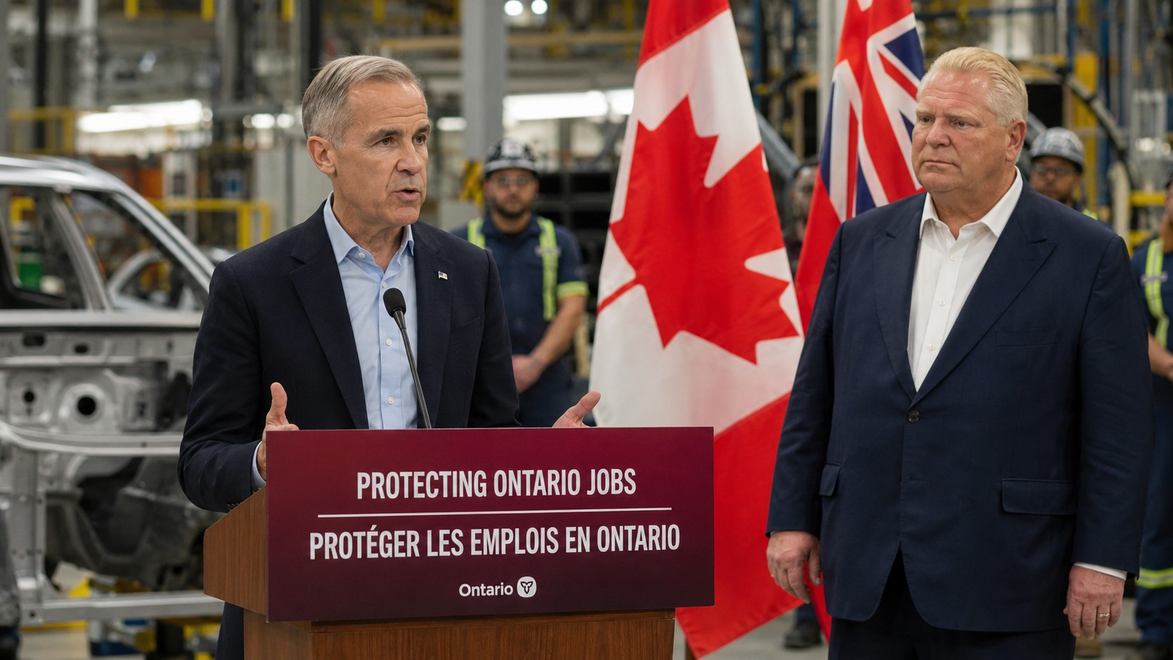 Carney and Ford Announce $8.7 Billion Plan to Protect Ontario Jobs Amid U.S. Tariff Pressures